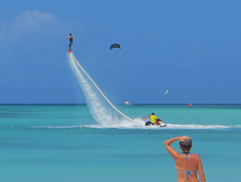 Flyboarding on the Island of Aruba