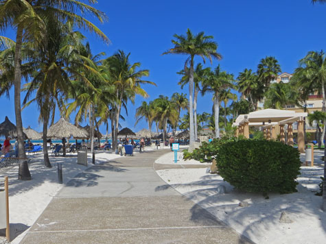 Seaside Pedestrian Walkway at Palm Beach Aruba
